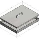 Versandmetall Cuve inox avec couvercle, { R1 } 1,5 mm, finition extérieure K320