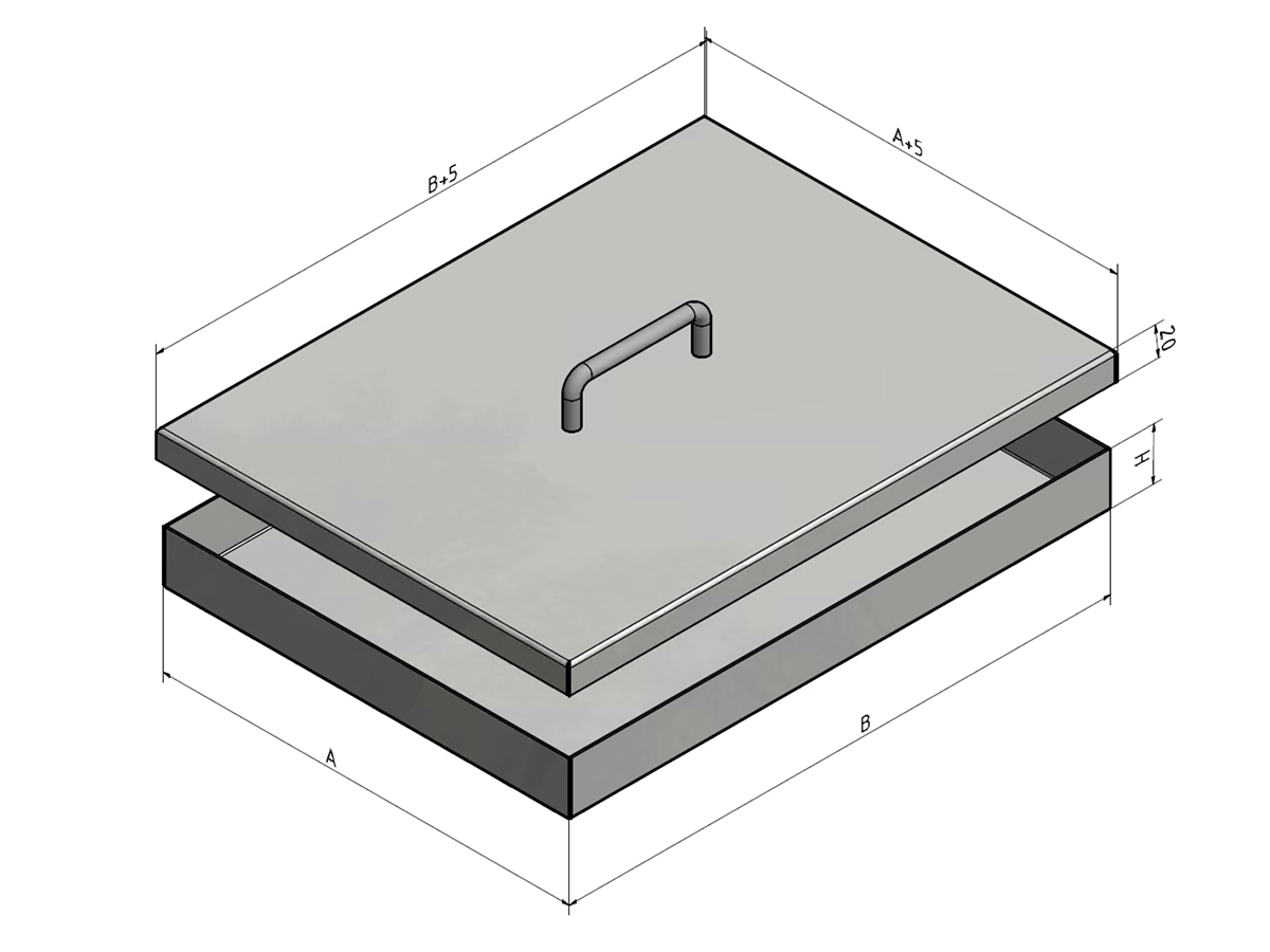 Edelstahlwanne mit Deckel, { R1 } 1,5mm, Außen Schliff K320 - Versandmetall  Online Shop