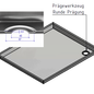 Versandmetall Edelstahl Duschwanne, Duschtasse, James Cook { R3A-BE52986_10P0101 } 1,5mm, INNEN  Schliff K320, Tiefe 643 (670) mm, Breite  783 (810) mm, 1  Ablaufbohrungen, Höhe50mm