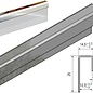Versandmetall Profilé pour bordure de verre 1,5 mm en acier inoxydable pour verre de 15 mm à bords inégaux - optique miroir 2R (IIID)