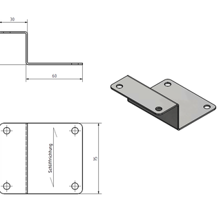 Versandmetall RVS universele houder medium 2