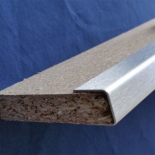 Versandmetall STOCK RESTANT [6A] Lot de 3 profilés de bordure profilés en U 1,0 mm en acier inoxydable, pour panneaux en bois de 16 mm axcxb : 15x18,2x15 mm, longueur 2500 mm