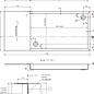 Versandmetall 2-delige RVS douchebak {R4A}, materiaaldikte 1,5mm, INSIDE cut K320, afmetingen 884,5x543mm (plus 30mm rand), hoogte 80mm, 2 afvoergaten