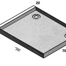 Versandmetall Receveur de douche en acier inoxydable spécial, receveur de douche {R3A} Épaisseur du matériau 1,5 mm, découpe INTÉRIEURE K320, dimensions 700 mm x 700 mm plus bord périphérique de 20 mm d'un côté, 2 trous d'évacuation, hauteur 30 mm