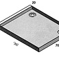 Versandmetall Sonder Edelstahl Duschwanne, Duschtasse { R3A } Materialstärke 1,5mm, INNEN  Schliff K320, Maße 700mm x 700mm zzgl. auf einerSeite umlaufender Rand 20mm, 2  Ablaufbohrungen , Höhe 30mm