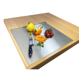 Versandmetall Edelstahl Schneidbrett , Knetbrett , Arbeitsplatte (Breite 50 cm x Tiefe 45 cm groß) beidseitig verwendbar