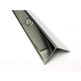 Versandmetall RESTPOSTEN [15A] Edelstahlwinkel Materialdicke 1,0mm axb 10 x 15mm  Länge 1500 mm Aussen IIID spiegelnd, glänzend