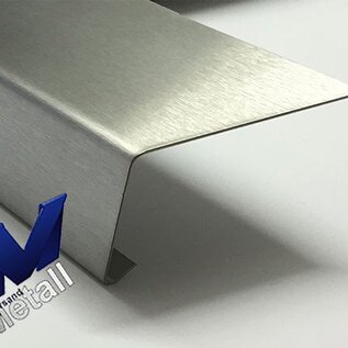 Versandmetall Aluminium Winkel 110° mit Tropfkante innen 1,0 mm axb  100x50mm  L bis 2500 mm