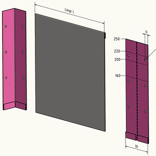 Versandmetall Stevige graskantgrindstroken met vouw van naturel aluminium 160-250 mm hoog