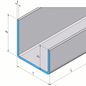 Versandmetall Profil en U inégal en acier inoxydable 1,5 mm axcxb 35x40x12mm L= 1100mm, grain de broyage extérieur 320