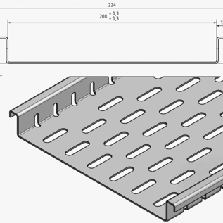 Versandmetall Sonder Set Drainagerinnen Form A Alu mit Bodenlochung /Edelstahl inkl. Rost für Einlaufbreite 200mm, Längen: 1 x 1000mm, 3 x 2000mm inkl 21 Verstärkungen