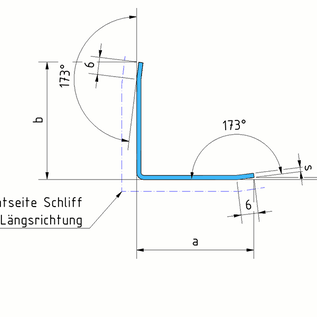 Versandmetall Jeu spécial d'angles de protection des bords, triple pliage, en acier inoxydable, surface IIID optique miroir, côté visible EXTÉRIEUR, épaisseur du matériau 1,0 mm, 13 pièces axb = 15x15mm longueur 900mm, 1 pièce axb = 30x30mm longueur 900mm, 1 pièce axb