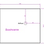 Versandmetall Sonder Edelstahl Duschwanne, Duschtasse {R1A} 1,5mm INNEN Schliff K320,Aussenmaße 1240x1057mm  Höhe (h): 100mm  Ablaufposition gemäß Skizze,