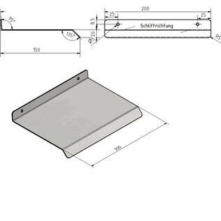 Versandmetall Wetterschutz, kleines Pultdach mit Abtropfkante aus 1,5mm geschliffenem Edelstahl für Schalter, Wallbox, Briefkasten.