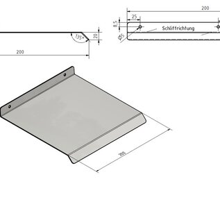 Versandmetall Wetterschutz, kleines Pultdach mit Abtropfkante aus 1,5mm geschliffenem Edelstahl für Schalter, Wallbox, Briefkasten.