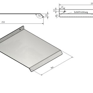 Versandmetall Wetterschutz, kleines Pultdach mit Abtropfkante aus 1,5mm geschliffenem Edelstahl für Schalter, Wallbox, Briefkasten.