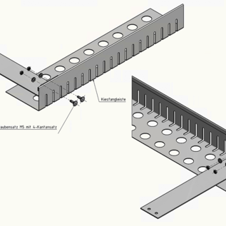 Versandmetall Support de poussée d'avant-toit pour bandes d'arrêt de gravier en aluminium de 2 mm Convient aux toits légèrement inclinés Longueur 300 mm, largeur 60 mm