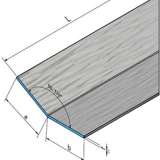 Versandmetall Speciale hoek van aluminium, eenvoudig gevouwen, oppervlak eenzijdig antraciet gestript (vergelijkbaar met RAL 7016), verkrijgbaar in verschillende diktes en maten.