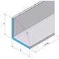 Versandmetall Sonder Winkel aus 1,0mm  Aluminium einfach gekantet, Oberfläche einseitig anthrazit bandbeschichtet ( ähnlich RAL 7016 ) axb = 100x100mm Länge 1485mm