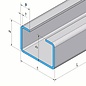 Versandmetall Profil C spécial en acier inoxydable de 1,5 mm hauteur (a) 40 mm largeur (c) 50 mm longueur 2500 mm
