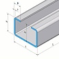 Versandmetall Speciaal C-profiel gemaakt van 1,5 mm roestvrij staal hoogte (a) 40 mm breedte (c) 50 mm lengte 2500 mm