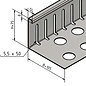 Versandmetall Kiesfangleiste klein - Aluminium anthrazit ( ähnl. RAL 7016 )  – Gelocht – 90° gekantet