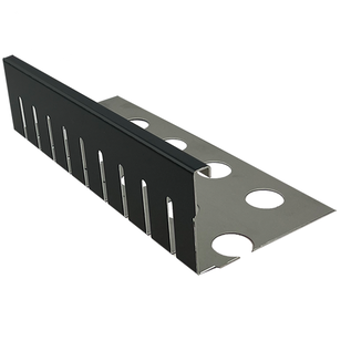 Versandmetall Bande pare-gravier petite - aluminium anthracite (similaire à RAL 7016) ou anodisé. (E6/EV1) Hauteur 40 à 75 mm – Perforé – Coudé à 90°