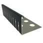 Versandmetall Bande pare-gravier petite - aluminium anthracite (similaire à RAL 7016) ou anodisé. (E6/EV1) Hauteur 40 à 75 mm – Perforé – Coudé à 90°
