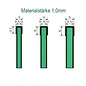 Versandmetall Set glasrandprofiel U-profiel van 1,0 mm RVS, binnenzijde 9 mm (voor 8,75 mm glas. Buiten 11 mm, poot 12,5 mm: 12 stuks lengte 635 mm 8 stuks lengte 872 mm