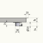 Versandmetall Sonder - Edelstahl Duschwanne, Duschtasse { R3A } 1,5mm nach Skizze, INNEN Schliff K320, Aussenmaße 760x600mm,  (678x505mm) Tiefe 130 mm (innen 128,5mm) , umlaufender Rand  ,1 Ablaufbohrung gemäß Skizze