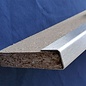Versandmetall RESTERENDE VOORRAAD [11B] Set van 2 randprofielen U-profiel 1,5 mm RVS, voor 16 mm houten panelen axcxb: 15x18,2x15 mm, lengte 2500 mm