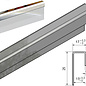 Versandmetall Profilé de bordure de verre 1,0 mm en acier inoxydable pour verre de 15 mm à bords inégaux - optique miroir 2R (IIID)