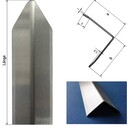 Versandmetall Lot économique de protections d'angle modernes avec pointe, pliées en 3, 25x25x1mm longueur 1000mm en acier inoxydable, surface sur une face avec finition grain 320.