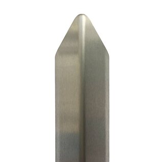 Versandmetall Sparset (250,500,1000 St ) Eckschutzwinkel modern mit Spitze 3-fach gekantet, 25x25x1mm Länge 1000mm aus Edelstahl , Oberfläche einseitig mit Schliff Korn 320.
