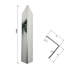 Versandmetall Economy set hoekbescherming hoek modern met punt 3-voudig gevouwen, 25x25x1mm lengte 1000mm van RVS, oppervlak aan één zijde met slijpkorrel 320. - Copy