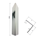 Versandmetall Pack économique (250, 500, 1000 pièces) Cornière de protection d'angle moderne avec pointe, pliée en 3, 25x25x1mm longueur 1000mm en acier inoxydable, finition miroir de surface (2R-IIID).