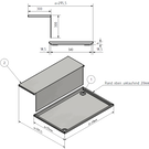 Versandmetall Edelstahl Duschwanne, 2-teilig { R4A }, Materialstärke 1,5mm, INNEN  Schliff K320, Maße b=880xa=540mm (zzgl 20mm Rand), Höhe 40mm , 2 Ablaufbohrungen