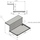 Versandmetall Receveur de douche en acier inoxydable, en 2 parties {R4A}, épaisseur du matériau 1,5 mm, découpe INSIDE K320, dimensions 884,5x543 mm (plus bord 30 mm), hauteur 80 mm, 2 trous d'évacuation - Copy