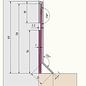 Versandmetall Set 150m 75x2000mm Plinthe SLF6-1 plinthe, fond 30mm 1,0mm, hauteur 70mm, grain coupé 320 avec 375 pièces de support pour plinthe SLF en acier inoxydable (5 pièces pour 2000mm)