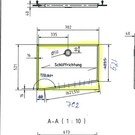 Versandmetall Edelstahl Duschwanne, Duschtasse { R3A } 1,5mm, INNEN  Schliff K320, a=521mm xb=702mm, 1 Ablaufbohrungen  Höhe 40mm mm nach Skizze