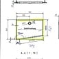 Versandmetall Edelstahl Duschwanne, Duschtasse { R3A } 1,5mm, INNEN  Schliff K320, a=521mm xb=702mm, 1 Ablaufbohrungen  Höhe 40mm mm nach Skizze