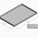 Versandmetall Resterende voorraad: RVS kuip, { R1 } 1,5 mm, BINNENKEUZE K320, diepte 800 mm, breedte 600 mm, hoogte 40 mm,