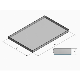 Versandmetall Resterende voorraad: RVS kuip, { R1 } 1,5 mm, BINNENKANT snede V4A, diepte 450 mm, breedte 900 mm, hoogte 40 mm,