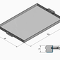 Versandmetall Resterende voorraad: RVS kuip, { R1 } 1,5mm, INSIDE snede K320, diepte 600 mm, breedte 350 mm, hoogte 60mm, inclusief beugelgrepen