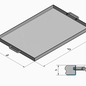 Versandmetall Restposten: Edelstahl Wanne,  { R1 } 1,5mm, INNEN  Schliff K320, Tiefe  600 mm, Breite350 mm,  Höhe 60mm,  Inklusive Bügelgriffe