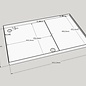 Versandmetall 2-delige RVS douchebak {R4A}, materiaaldikte 1,5mm, INSIDE cut K320, afmetingen 884,5x543mm (plus 30mm rand), hoogte 80mm, 2 afvoergaten - Copy