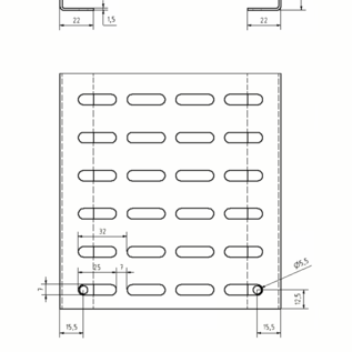 Versandmetall Bangkirai Rinne Oberteil aus 1,5mm Alu anthrazit für Drainagerinnen Einlaufbreite 145mm