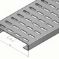 Versandmetall Bangkirai Rinne Oberteil aus 1,5mm, Edelstahl gebürstet K320 für Drainagerinnen Einlaufbreite 145mm