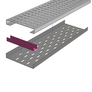 Versandmetall Bangkirai Rinne Oberteil aus 1,5mm, Edelstahl gebürstet K320 für Drainagerinnen Einlaufbreite 145mm