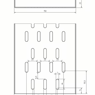 Versandmetall Onderdeel Bangkirai goot van 1,5 mm, blank aluminium, voor afvoerkanalen inlaatbreedte 145 mm